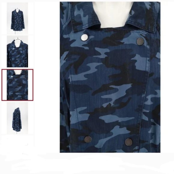 Lane Bryant Blue Camouflage Blue Jacket Size 18/20 - Picture 4 of 14